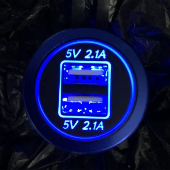 

Waterproof DC 12V 24V 5V 2.A Motorcycle Boat Car Dual USB Charger LED Power Adapter For iPhone Samsung Phone Tablet PC GPS