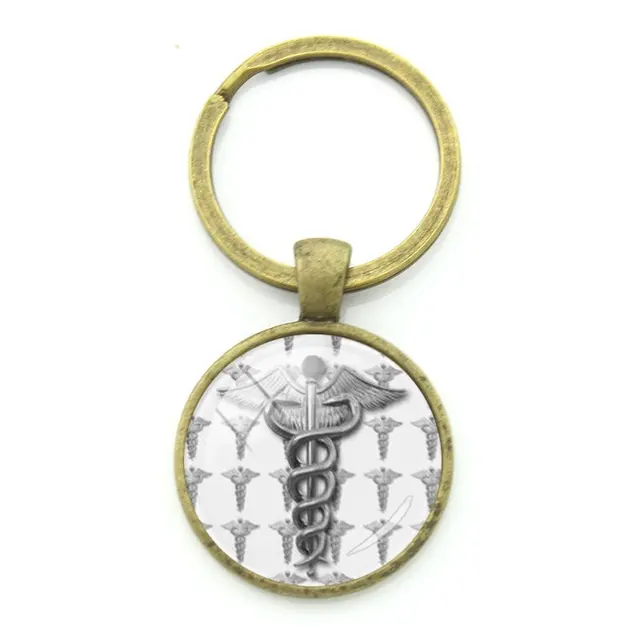 TAFREE Vintage Surgeon Medical Scepter Sign Key Chain Keyring Practice