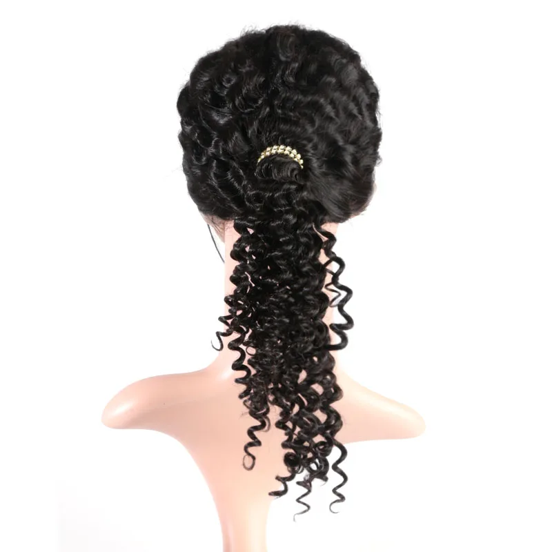 Ali Queen Hair Brazilian Deep Wave Pre Plucked 360 Lace Frontal Closure With Baby Hair Virgin Hair Free Shipping