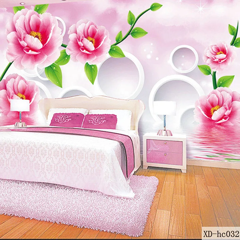

QINGCHUN Custom Print 3D Fabric &Textile Wallcoverings For Walls Cloth Seamless Matt Silk For Bedding Living Room Flower Circle