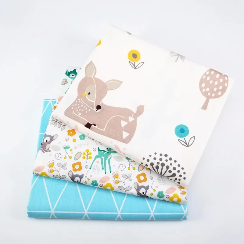 

Dropshipping Sewing Fabric 100% Cotton Cloth For Patchwork Quilting Baby Cribs Cushions Blanket Sewing Material 3PCS 50X160CM