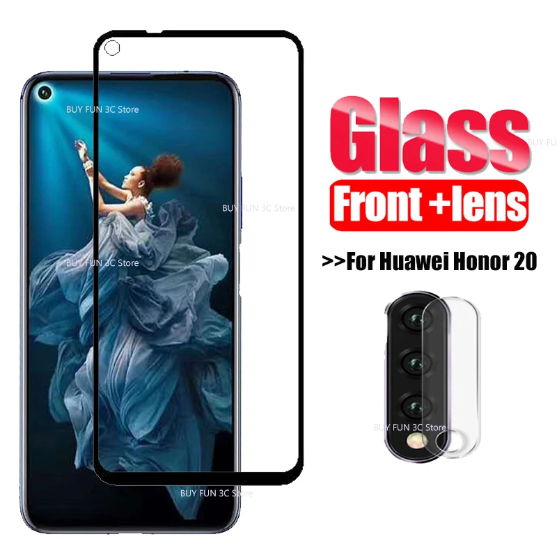 On Honor 20 Pro Glass Camera Lens Film For Huawei Honor 20 Pro 20pro YAL-L21 YAL-L41 Camera Honor20 Pro Screen Protector Glass - Цвет: 2-in-1