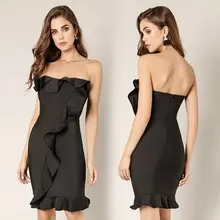 Новинка года поступления летнее женское платье черный ярко розовый рифленый Бандажное платье для вечеринок дропшиппинг+ костюм