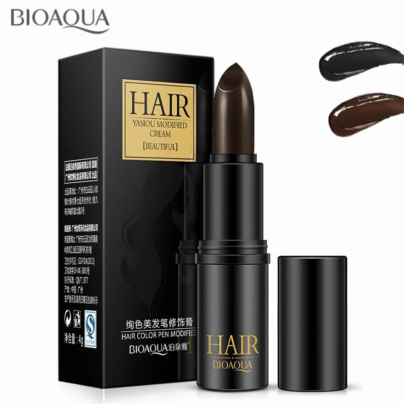 

BIOAQUA Temporary Hair Dye Cream Black Brown Mild Fast One-off Hair Color Pen Cover White Hair DIY Styling Makeup Stick Chalk