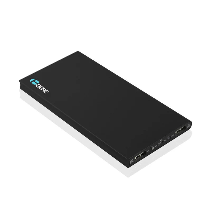 DCAE Ultra-thin Mobile Power Bank 10000 mAh Metal Case led light USB External Backup Battery Portable universal Phone charger