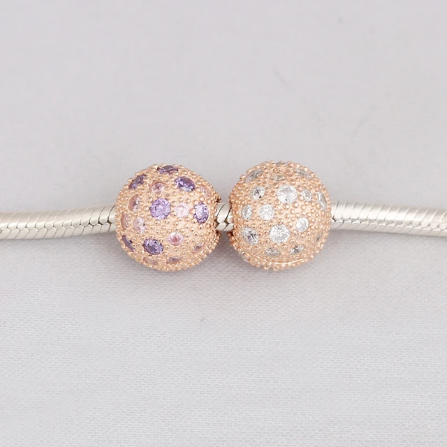 925 Sterling Silver Silver Rose Cosmic Stars Purple Fixed Clip