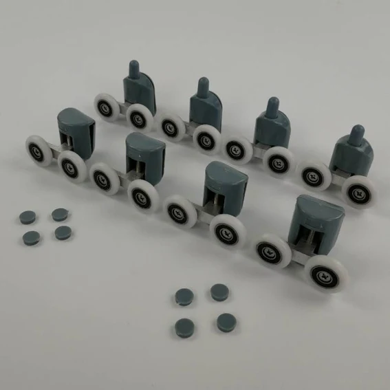 4pcs lower4pcs upper До 4 никель-металл-8 шт./компл. душевые двери ролики направляющие колёса ролики верхней части или нижняя часть корпуса. Diameter20mm/22 мм/23 мм/25 мм/27 мм - Цвет: 4pcs lower4pcs upper