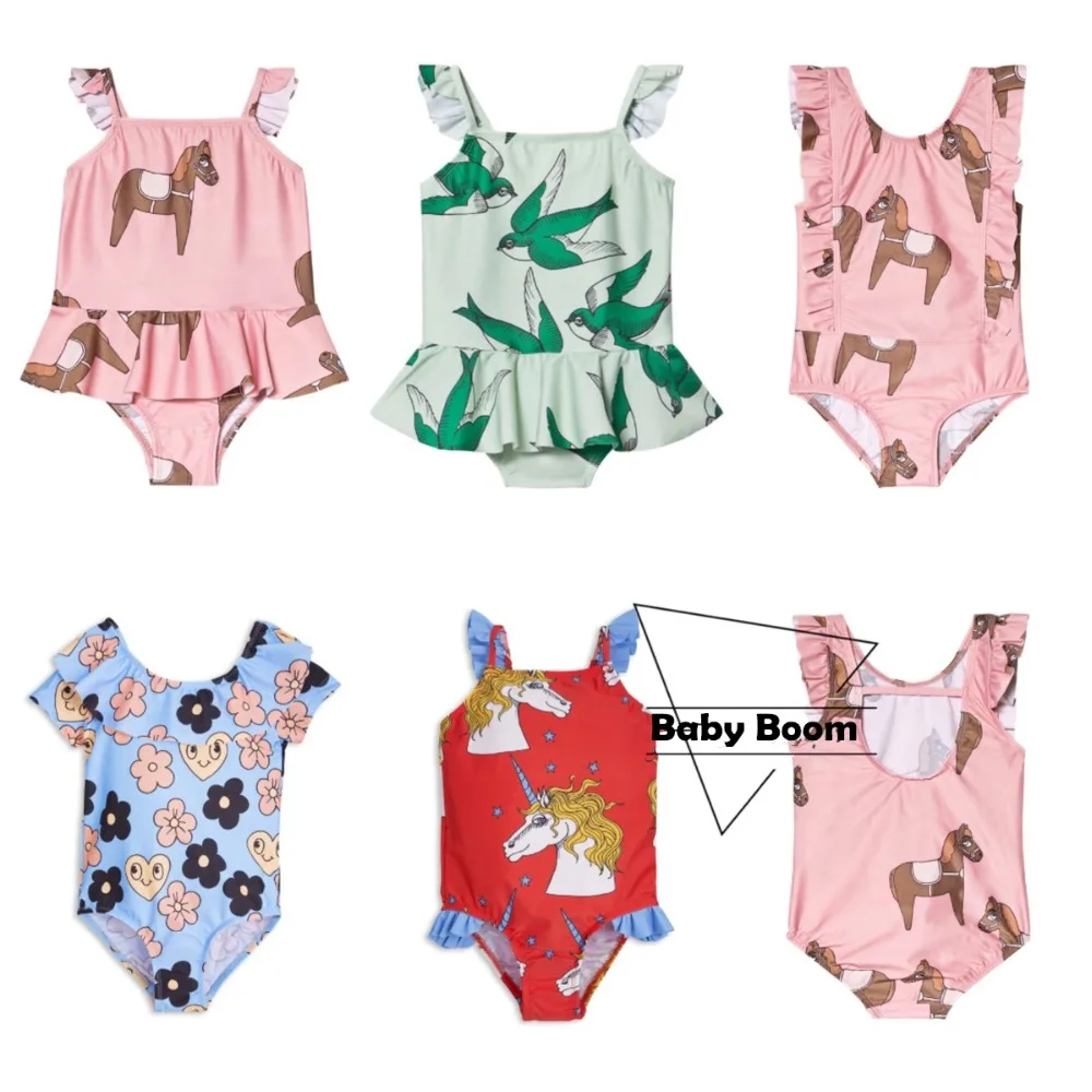 MR Brand Baby Girls Cartoon Bikini New Summer Sleeveless One Piece Beachwear Infant Boys Clothes Bathing Suit Swimwear Swimsuits