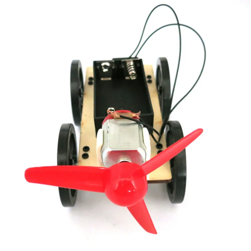 Wind  Power Car Small Production DIY Science and Technology Model Popular Science Assembled Toys Creative Novelty Gifts For Children (4)