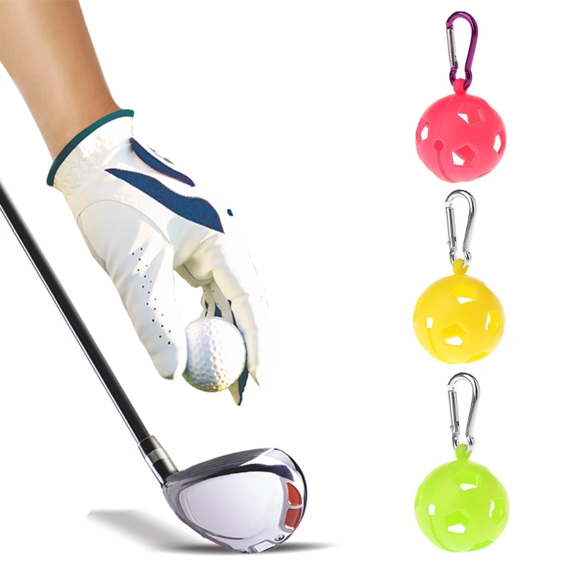 Бесплатная доставка мяч для гольфа защитный держатель Чехол чехол силиконовый рукав карабин спортивный аксессуар