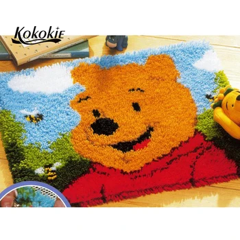 

diy carpet embroidery yarn needlework kits diy tapijt latch hook rug 3d cartoon canvas printing vloerklee Foamiran for crafts