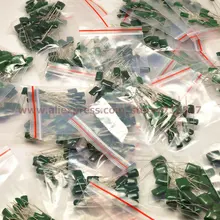 Комплекты пленочных конденсаторов из полиэстера, всего 6, 20 шт, 31 значение, каждая 20 шт, 100 в, 2A221J-2A224J, 221pf-224pf(220pf-0.22uf), обычно используемые