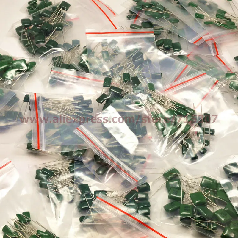 

Polyester film capacitor kits total 620pcs 31values each 20pcs 100V 2A221J-2A224J 221pf-224pf(220pf-0.22uf) commonly used