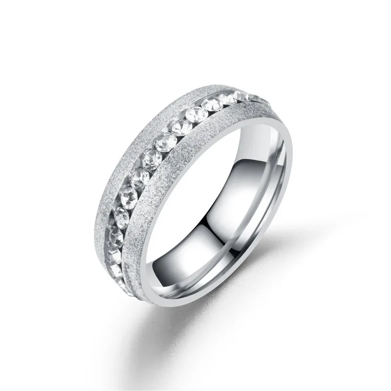 Silver Rose Gold Wedding Rings for Women Men Couple Promise Band Stainless Steel Anniversary Engagement Jewelry Alliance Bijoux