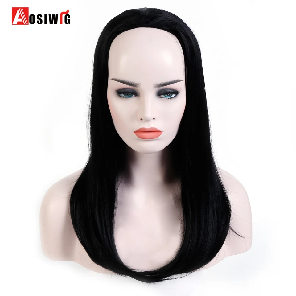 AOSIWIG Fashion Half Head Sets Wig 3 Colors Synthetic Hair For Female