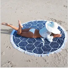 Кисточкой пляж Мандала индийский круглый накидка пляжное полотенце-мат для пляжа шаль йога коврик Лето Письмо саронг плащ