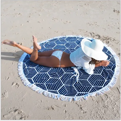 

New Tassel Beach Mandala Indian Round Cover Up Beach Towel Beach Mat Shawl Yoga Mat Summer Letter Sarong Cloak