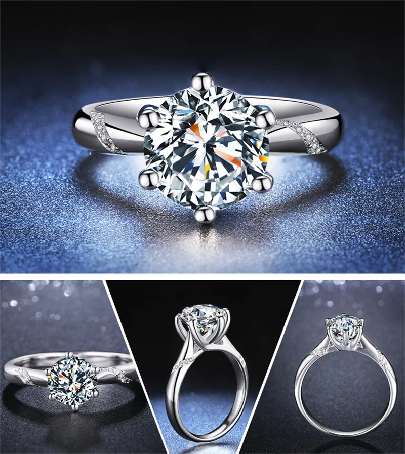 Yanhui роскошь Серебро 925-й пробы обручальное кольцо набор круглый 7 шт свадебный с фианитами кольца для женщин JZ328