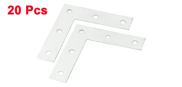 20pcs Metal Corner Braces L Type Flat Angle Brackets Plate Connector