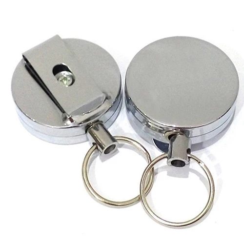 Durable Stainless Steel Retractable Reel Belt Clip Recoil Keychain Tool