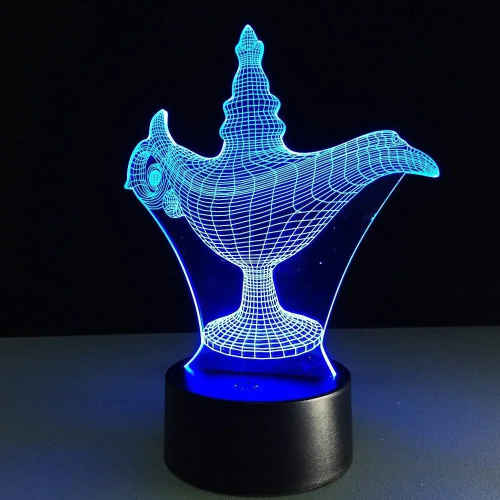 Новые творческие JXD 3D ночника сенсорный Управление свет в ночь 7 цветов одном USB