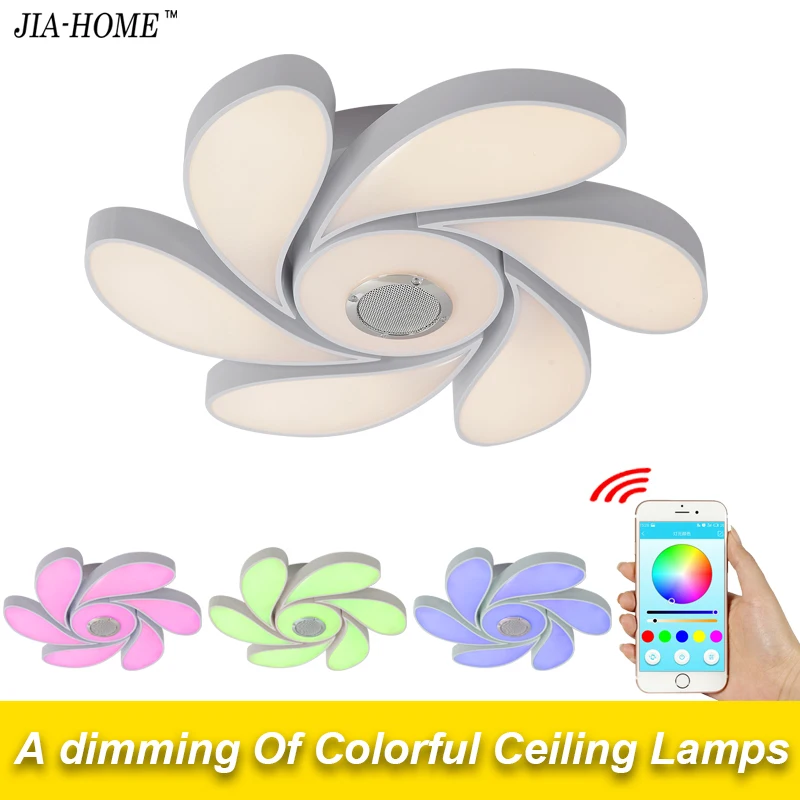 

Bluetooth led ceiling lights for party living room with speaker and phone app control dome flush mount ceiling light fixtures