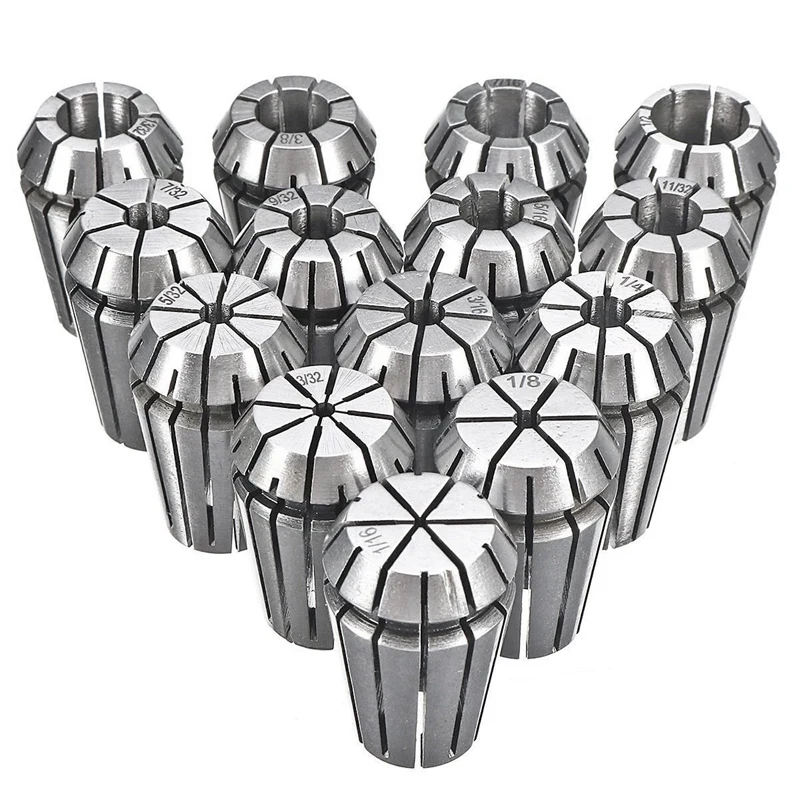 

Er20 Collet 14 Pcs Collet Spring Set For Cnc Workholding Engraving Machine And Milling Lathe Tool