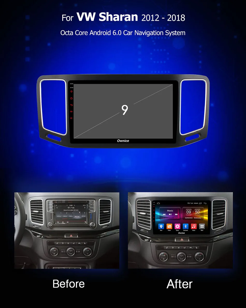 Excellent Android 8.1 8CORE 4G SIM LTE CAR DVD Player GPS Map DVR camera TPMS Bluetooth 4.0 RDS Radio TV Wifi for VW Sharan 2012-2017 2018 0