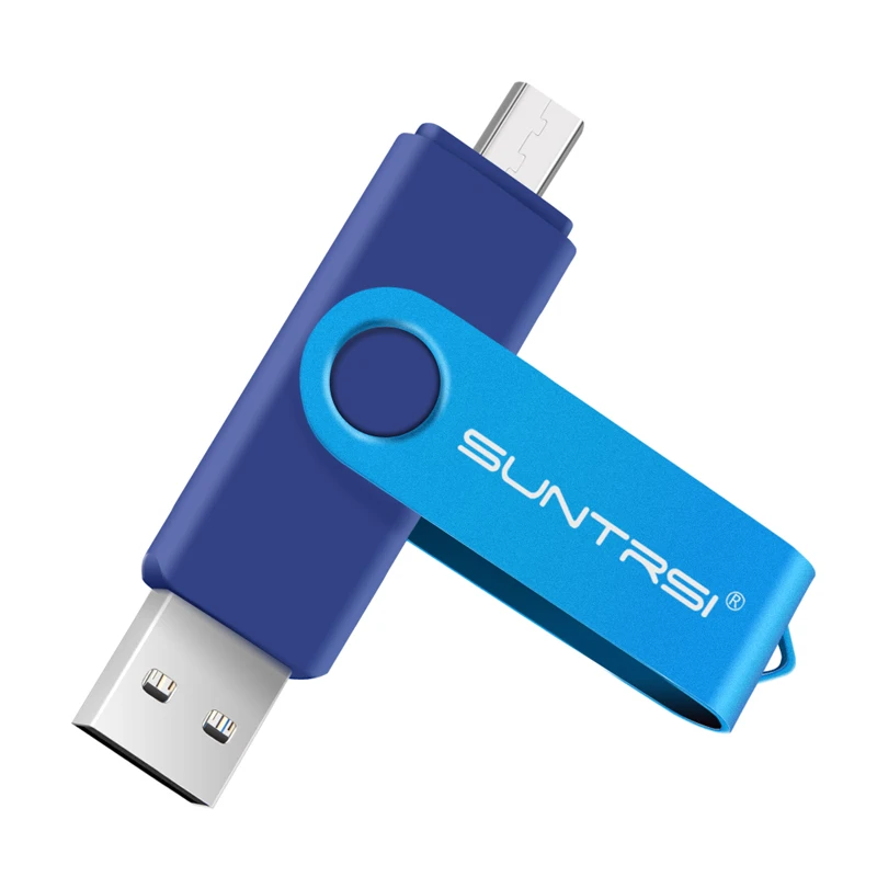 Suntrsi USB флеш-накопитель 64 ГБ высокоскоростной OTG Флешка USB флешка OTG реальная емкость Флешка 4 ГБ 8 ГБ 16 ГБ 32 ГБ - Цвет: blue