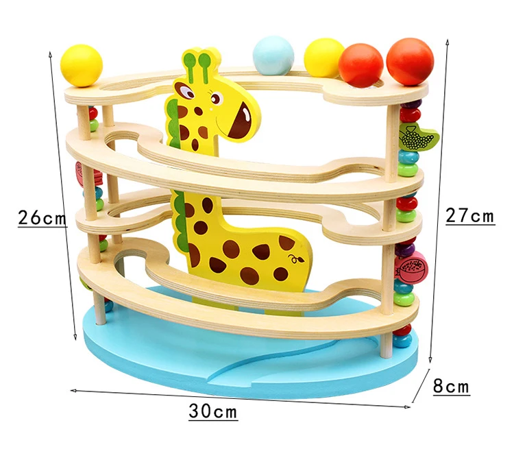 Деревянная детская игрушка блок мяч трек разделочный блок настольная игра детские развивающие животные шар-фигурка парк деревянная