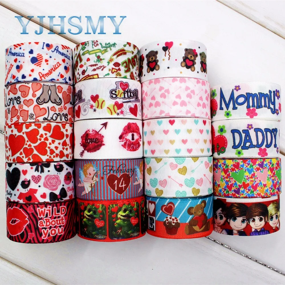 YJHSMY H-17420-1432 10 ярдов 25 мм мультяшная лента термопечать grosgrain Свадебные аксессуары