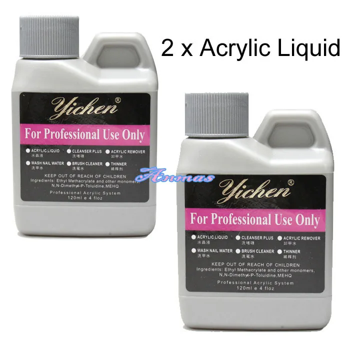 2 Pcs Professional Acrylic Liquid 120ml 4oz for Nail Art False Tips