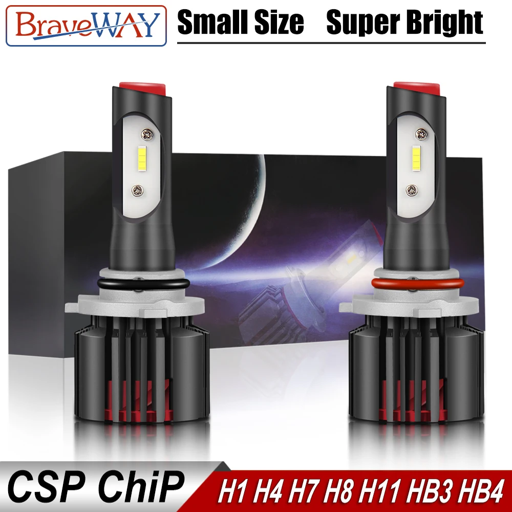 

BraveWay 2019 NEW Item 12V CSP Chip Mini H4 LED Headlight H11 H7 LED Lamp for Car Light Bulb 9005 9006 HB3 HB4 H8 H7 LED Bulb H4