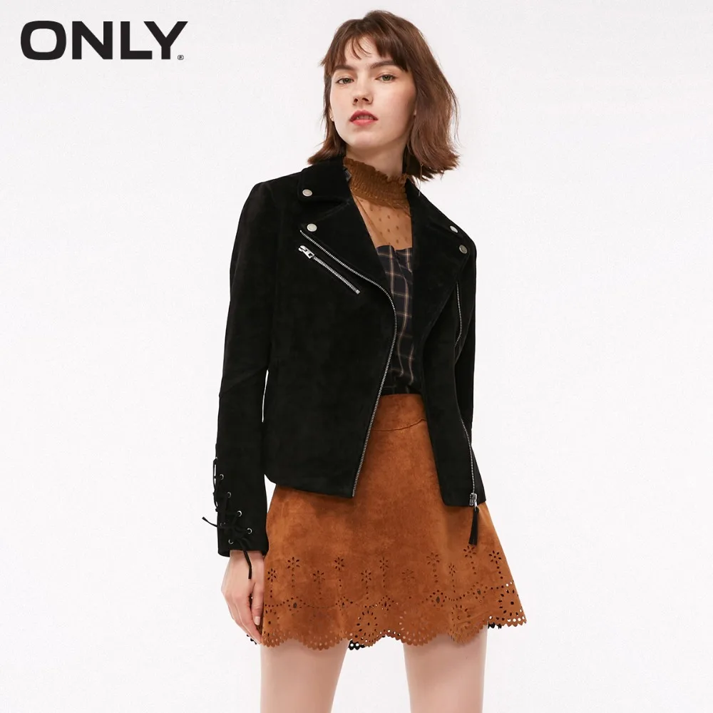 

ONLY Women's Lace-up Short Leather Jacket |118310521