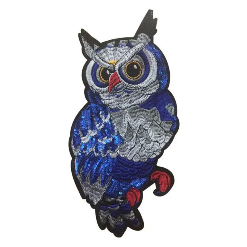 

Fashion Tops Shirt Girl Patch Diy Clothes 29cm Night owl Sequins deal with it Animal Patches for clothing T shirt Women