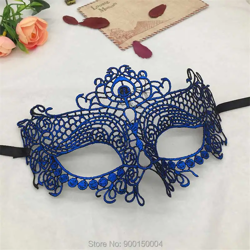 1pc Blue Sexy Lady Lace Mask Eye Mask For Masquerade Party Halloween Party Fancy Drop shipping  (9)