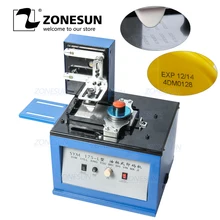ZONESUN Automatic Pad Printer Electric InkJet Date Pad Printing Machine For Bottle Caps Print LOGO Metal Glass Coding Machine