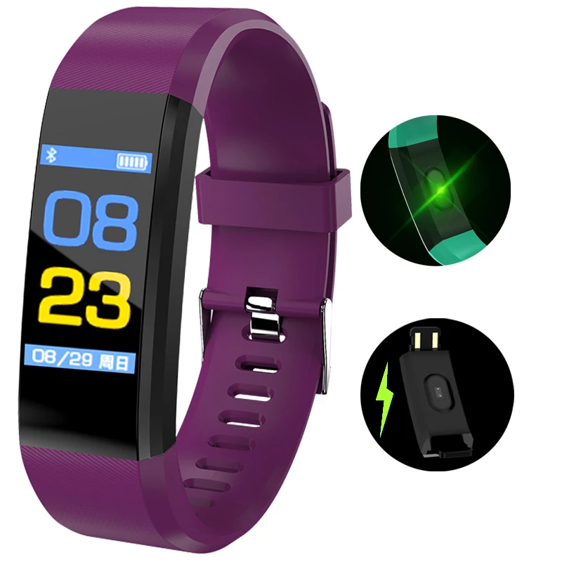 BANGWEI Color Smart Watch Men Heart Rate Monitoring Fitness Waterproof Sport Smart Watch Tracker PK mi band 3 Honor band 3 USB