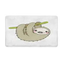 Милый мультфильм Ленивец висящий на ветке дерева внутренний входной коврик резиновая подложка