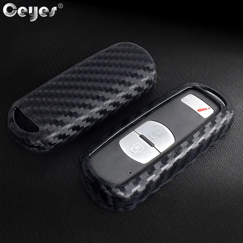 

Ceyes Auto Carbon Fiber Covers Car Styling Protection Remote Key Shell Case For Mazda 6 Axela CX-3 CX-5 CX5 CX-7 CX7 CX-9 RX8