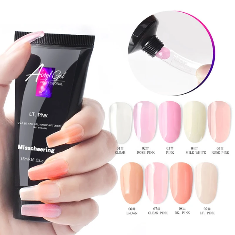 

15ml Nail Poly Gel Polish Hard Builder Acrylic Gel UV Soak Off Camouflage Poly Gel Fast Nail Extension Manicure Nail Gel Varnish