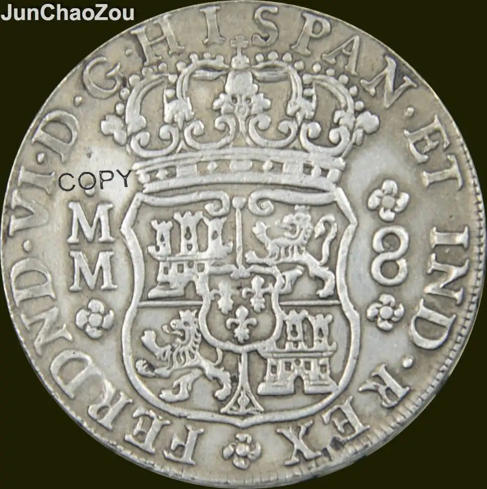 Испанские монеты 1762 90% Серебро 8. Мм. Столбы доллар Имитация монеты высокого качества