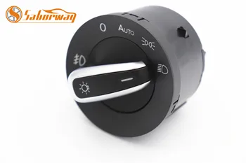 

Saborway Chrome Auto Headlight Switch For Golf 5 6 MK5 MK6 Tiguan Passat B6 B7 CC Touran 5ND941431B 5ND 941 431 B