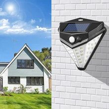 junejour 38LED Solar Light PIR Powered Motion Sensor Lamp Outdoor Garden Waterproof Wall Lights Human Body Induction Solar light