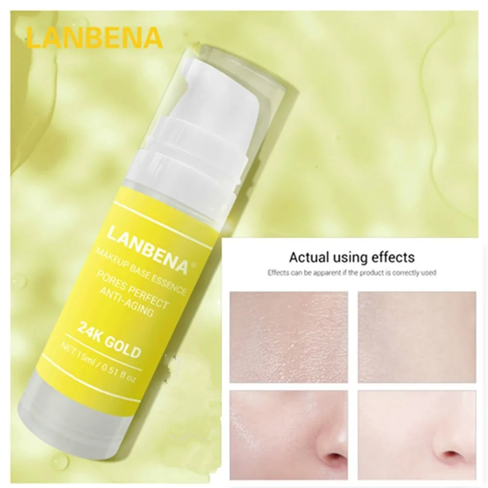 LANBENA 24K Золотая основа для макияжа эссенция праймер Сыворотка лица