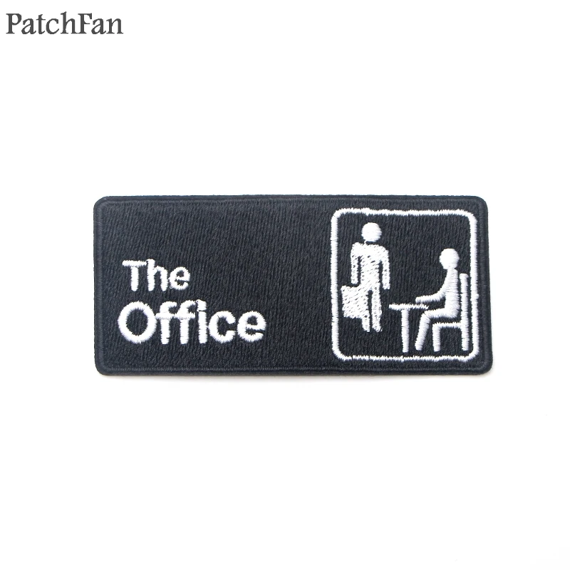 

Patchfan The office tv show fuuny letter sewing diy badges Embroidered Iron on Patches Clothes wallet badge Sticker A1724