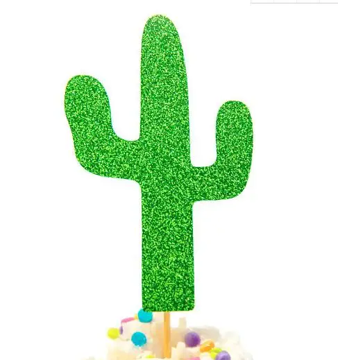 

GLITTER Cactus birthday Gender Reveal cupcake toppers Christening wedding baby shower party decoration doughnut food toothpicks