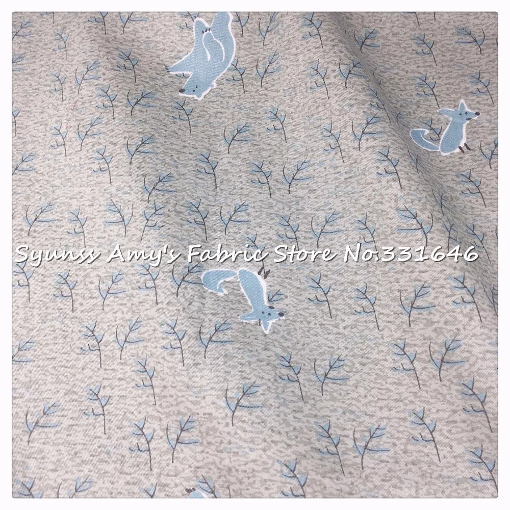 100% хлопок twill детская одежда мультфильм милый серый медведь ткань для DIY Детская