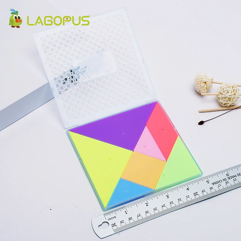 lagopus Tangram 7 Pieces Jigsaw Puzzle Toys for Children Colorful Square IQ Game Brain Teaser Intelligent Educational Toys