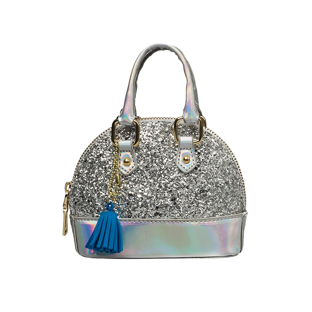 Роскошная брендовая сумка кожаная сумка с блестками через плечо сумка-тоут для девочек милая сумка маленькая сумка через плечо мини сумка-мессенджер - Цвет: silver